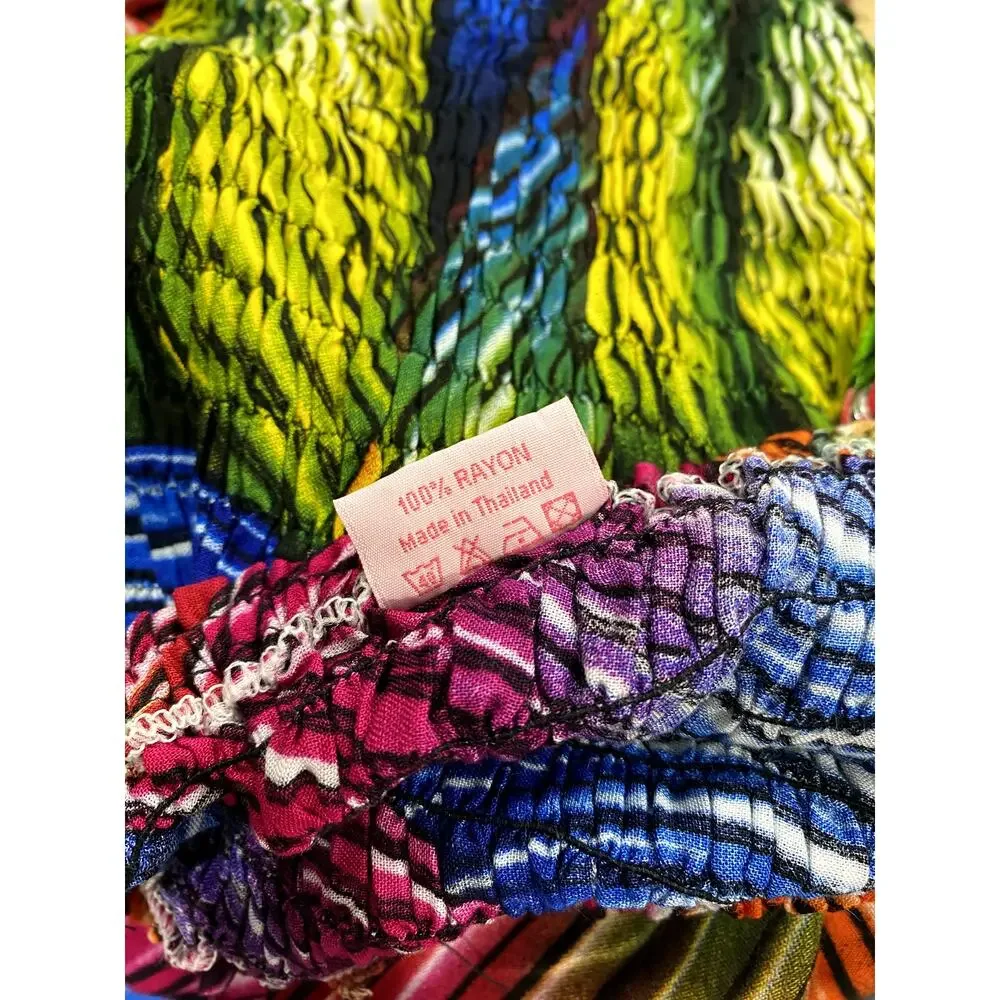 Multicolor Pleated Maxi Dress with Spaghetti Straps - Picture 9 of 9